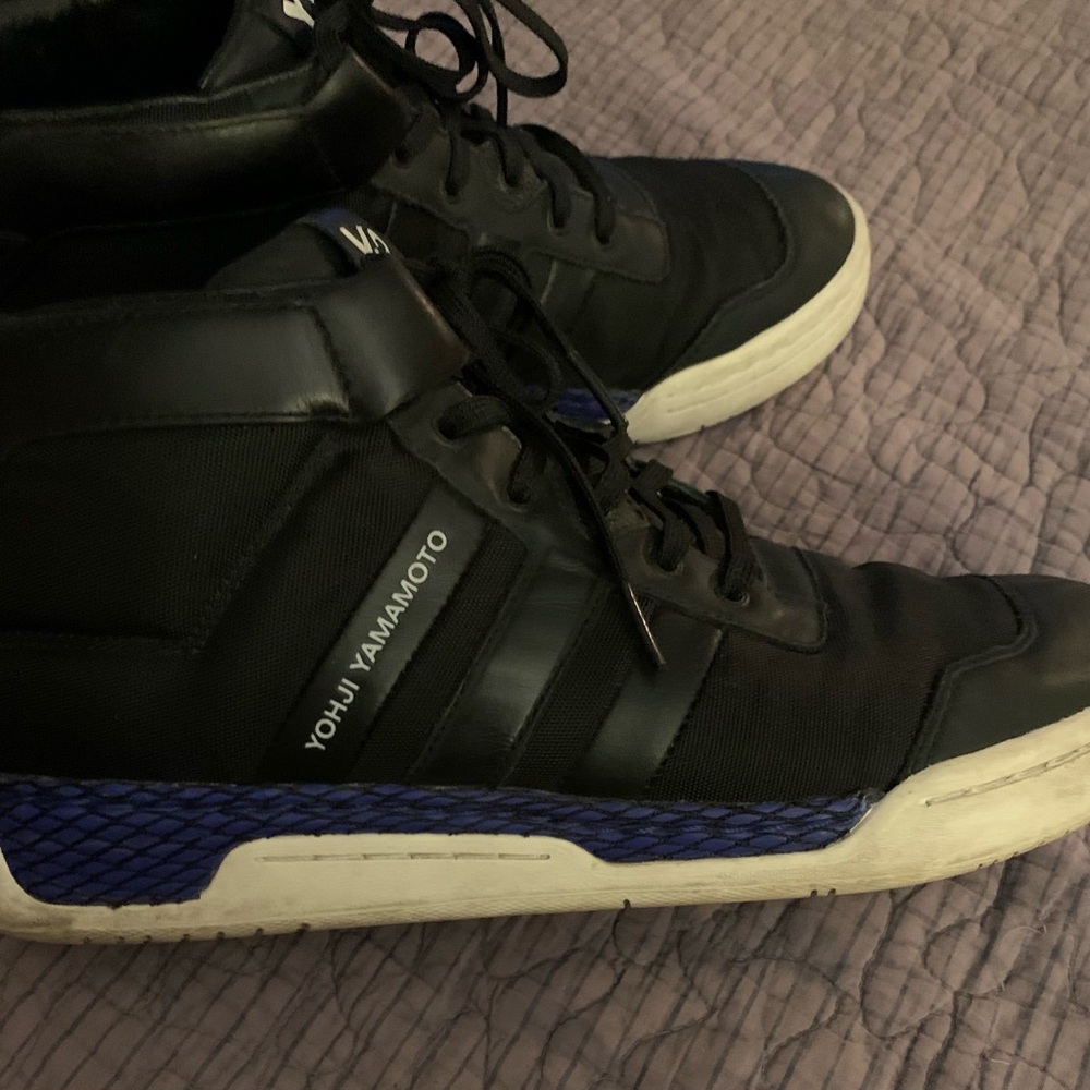 Y3 yohji yamamoto black hightop sneakers (high top) (high-top) shoes
